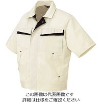 アイトス 半袖ブルゾン(配色)(男女兼用) アイボリー×ディープネイビー LL 5571-001-LL 1着 143-9166（直送品）