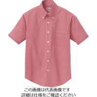 アイトス 半袖ギンガムチェックボタンダウンシャツ(男女兼用) レッド LL 7825-009-LL 1着 144-4230（直送品）