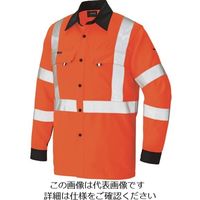 アイトス 長袖シャツ(男女兼用) ハイパーオレンジ×ネイビー 6L 2735-093-6L 1着 143-1391（直送品）