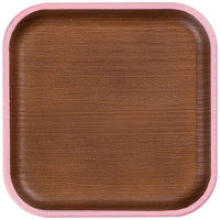 正和 コースター 12cm 木目調 issoo ecco ピンク 411422 1個（直送品）