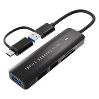 TRIPLE RANGERS ふたつポート TypeCでもUSBでも接続できるマルチアダプター USBハブ+カードリーダーライター SD-UCRH3