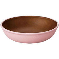 正和 プレート ラウンド 15cm 木目調 issoo ecco ピンク 411438 1個（直送品）