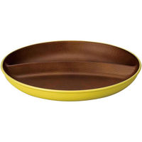 正和 ランチプレート 24cm 木目調 isso ecco イエロー 411445 1個（直送品）