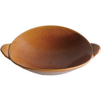 マルヨシ陶器 プレート 22cm 耐熱 陶器 ブラウン 406108 1個（直送品）