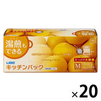 ポリ袋 食品保存袋 キッチンパック マチ付き M 半透明  エンボス加工 25×35cm 20箱（250枚入×20）宇部フィルム