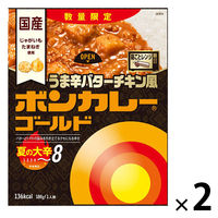 数量限定 ボンカレーゴールド うま辛バターチキン風 夏の大辛 1人前 1セット（1個×2）大塚食品 レンジ対応 レトルト
