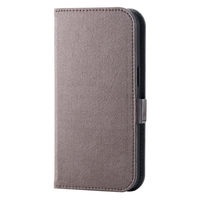 iPhone 16e ケース レザー 手帳型 衝撃吸収 スエード グレー PM-A25SPLFUSGY エレコム 1個（直送品）
