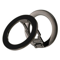 スマホスタンド 両面マグネット 360度回転 角度調整 ガンメタブラック PWDSCMPWM01BK エレコム 1個（直送品）