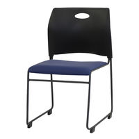 Netforce ミーティングチェア スタッキングチェア 会議用椅子 ループ脚 取っ手付き 完成品 積み重ね 軽量 RAP ブラック×ネイビー（直送品）