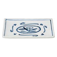 アースモス 手描き唐草 6.0長角皿(足あり)(2個入り) tri-250552108 1セット(2個入)（直送品）