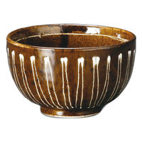 アースモス 黒釉白一珍夏目4.8丼(1個入り) tri-310260514 1セット(1個入)（直送品）