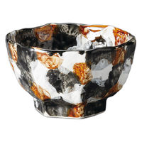 アースモス 三彩たたき六角5.0多用丼(1個入り) tri-310261910 1セット(1個入)（直送品）