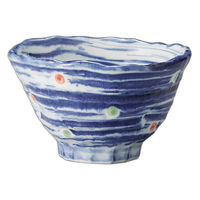 アースモス 刷毛目水玉4.5三ツ押丼(2個入り) tri-310262121 1セット(2個入)（直送品）