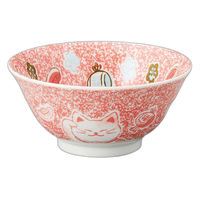 アースモス 招き猫 赤4.0多用丼(5個入り) tri-316160747 1セット(5個入)（直送品）