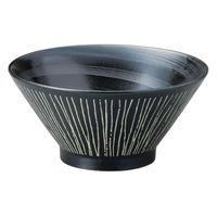 アースモス 彫十草黒反型6.0丼(3個入り) tri-316360439 1セット(3個入)（直送品）