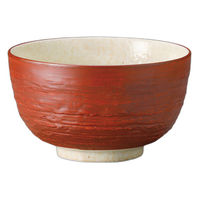 アースモス 朱巻志野4.1ロクロ目丼(4個入り) tri-316460732 1セット(4個入)（直送品）