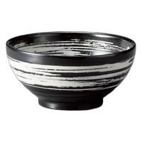 アースモス 黒釉刷毛目うどん丼(3個入り) tri-316761321 1セット(3個入)（直送品）