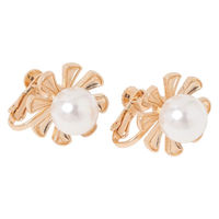 パール×フラワーイヤリング ゴールド LAKOLE/ラコレ