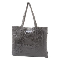 レディース 折り畳みバッグ メタリックエコバッグ ブラック LAKOLE/ラコレ