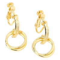 マットダブルサークルイヤリング ゴールド LAKOLE/ラコレ