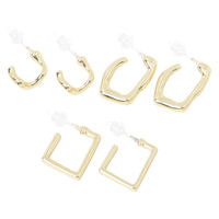カーブフープ樹脂ポストピアス6点セット ゴールド LAKOLE/ラコレ