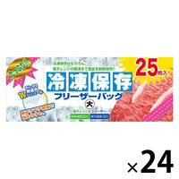 たっぷり冷凍保存 フリーザーバッグ 大 27cm×28cm 1セット（1箱（25枚入）×24）大日産業