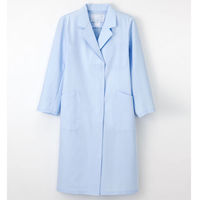 【再検品商品】ナガイレーベン 女子シングル診察衣 ブルーM KEX5130 1枚　白衣　ドクターコート　レディース（わけあり品）