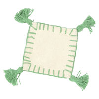 布 カラーステッチタッセルコースター グリーン studio CLIP