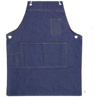 トオケミ デニムエプロン(胸付・ロープ紐タイプ)ネイビー F 251-NAVY 1枚 660-6930（直送品）