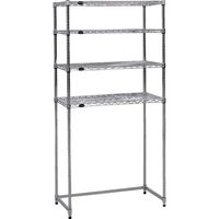 トラスコ中山 TRUSCO スチール製メッシュラック下段開放型 W905XD305XH1838 棚板4枚 TMESB6334 1台（直送品）