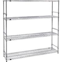トラスコ中山 TRUSCO スチール製メッシュラック W1824XD457XH1533 4段 サイドバー付 TMESDB5644 1台（直送品）