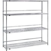 トラスコ中山 TRUSCO スチール製メッシュラック W1824XD457XH1838 4段 バックバー付 TMEBB6644 1台（直送品）