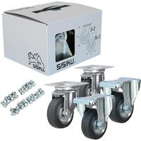 シシク 箱入りキャスタ スタンダードプレスキャスタ(自在WJー75、固定WKー75 各2入) ワンパックキャスタ OPC-W75（直送品）