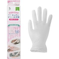 宇都宮製作 クイン キッチンビニール手袋 スリム箱(50枚入)L PVC0506PFTBL 1箱(50枚) 679-0265（直送品）