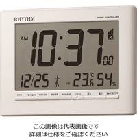 リズム RHYTHM 電波 目覚まし時計 温湿度計付き 壁掛け可能 白 8RZ203SR03 1個 157-8326（直送品）
