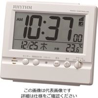 リズム RHYTHM 電波 目覚まし時計 温度計付き 白 8RZ201SR03 1個 157-8344（直送品）