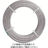 日興製綱 ニッコウ カットワイヤーメッキ無し 全長50m ワイヤ径6mm 使用荷重290kg CW650N 1セット(10巻)（直送品）