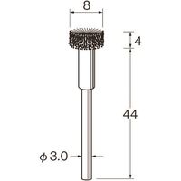 日本精密機械工作 リューター 軸付フラワー型ブラシ軸径(mm):3毛材:ステンレス線 B6519 1袋(3本) 128-2967（直送品）