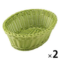 【アウトレット】シービージャパン ウォッシャブルバスケット オーバル　M オリーブ 1セット（2個：1個×2）