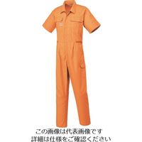 山田辰 AUTOーBI 半袖つなぎ服 Mサイズ オレンジ 2301-OR-M 1着 136-6395（直送品）