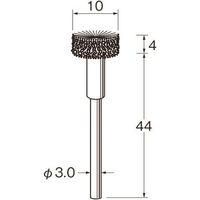 日本精密機械工作 リューター 軸付フラワー型ブラシ軸径(mm):3毛材:ステンレス線 B6619 1袋(3本) 128-2976（直送品）