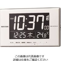 リズム RHYTHM 電波 目覚まし時計 温度計付き AC電源 白 8RZ209SR03 1個 228-5283（直送品）
