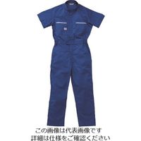 山田辰 AUTOーBI 半袖つなぎ服 5Lサイズ マリンブルー 6801-MB-5L 1着 137-0060（直送品）