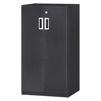 大洋 Shelfit 鍵付き 収納庫 幅448×奥行405×高さ832mm ブラック OFS8345D40 BK+2段扉幅木 1台（直送品）
