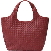 オフィススリーワークス 良品工房 日本製牛革 編込みバッグ 25-6376-842 1箱（直送品）