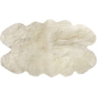 丸八真綿 洗えるムートン長毛ラグ