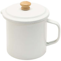 ランテルメディエール ホーローオイルポット 1.5L ホワイト LN-8006WH 1個（直送品）