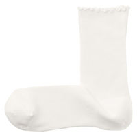 無印良品 レディース 婦人 足なり直角 履き口やわらか レーヨン混メロウ 靴下 ２３～２５ｃｍ オフ白 良品計画