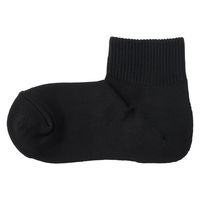無印良品 レディース 婦人 足なり直角 履き口やわらか パイル編み ショート丈靴下 ２３～２５ｃｍ 黒 良品計画
