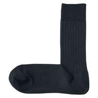 無印良品 メンズ 紳士 足なり直角 リブ編み ビジネス靴下 ２５～２７ｃｍ ダークネイビー 良品計画
